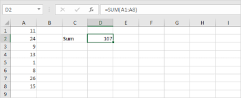 sum formulas in excel in easy steps