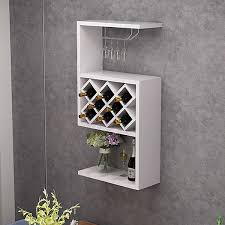 White Contemporary Wall Mounted Wine