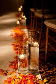 Floating Candles For Ceremony Aisle Autumn Fall Theme Wedding