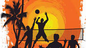 Wallpaper Volleyball, Silhouettes, Sun ...