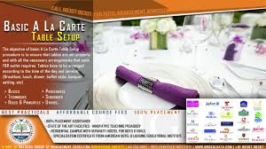They are a' la carte and table 'd hote. Basic A La Carte Table Setup Bng Hotel Management Kolkata