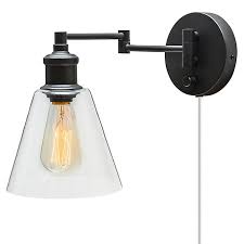 Leclair 1 Light Plug In Hardwire Wall Sconce In Oil Rubbed Bronze With Clear Glass Shade Bed Bath Beyond