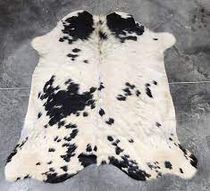 black and white cowhide rug large