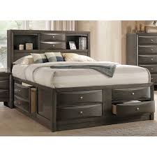 contemporary gray queen storage bed