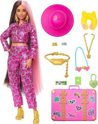 travel barbie doll with safari fashion