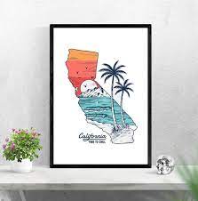 California State Wall Art Home Decor