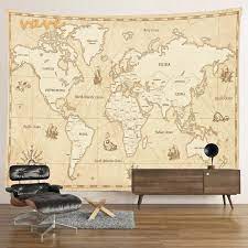 Map Tapestry Wall Hanging