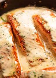 salmon with herb garlic cream sauce
