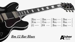 bb blues b minor 12 bar guitar jam