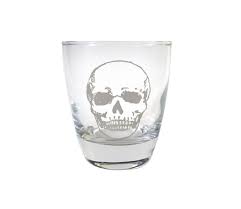 Skull Lowball Rocks Glass 10 Oz Free