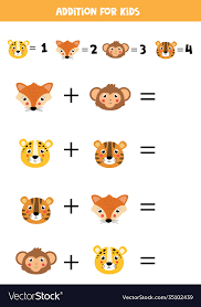 Solve Math Equation Cute Cartoon Faces