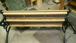 restoring a garden bench woodbin