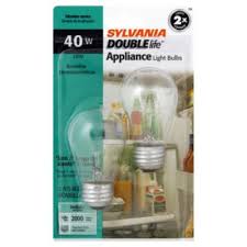 Sylvania Incandescent Clear Appliance Lamp A15 Medium Base 120v Light Bulb 40w Doublelife 2 Pack