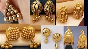 Gold #studs earring design with weight and price //gold #tops design - YouTube