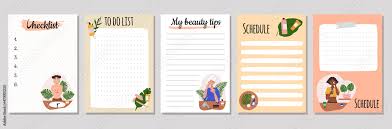 set of beauty and makeup sheets diary