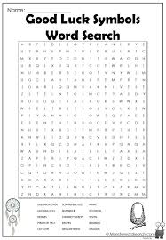good luck symbols word search monster