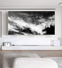 Large Abstract Painting Horizontal Wall