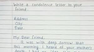 write a condolence letter to your