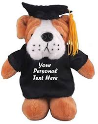 Check spelling or type a new query. Amazon Com Plushland Plush Stuffed Animal Toys 8 Inches Present Gifts For Graduation Day Personalized Text Name Or Your School Logo On Gown Best For Any Grad School Kids Graduation Bulldog Black Gown