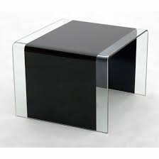 Angola Bent Glass Side Table In Black