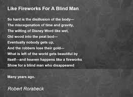 blind man poem by robert rorabeck