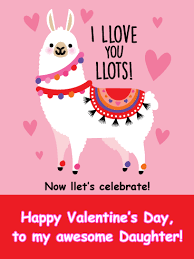 Llove You Llots Funny Valentines Day Card For Daughter