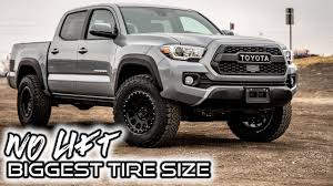 biggest tire size on a tacoma 4runner