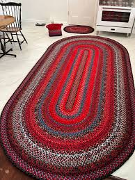 handmade braided wool blend oval rugs