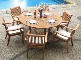 Round Outdoor Dining Table Teak Patio
