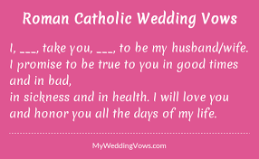 roman catholic wedding vows