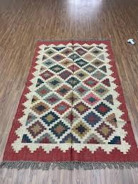 wool jute rug handmade kilim rug