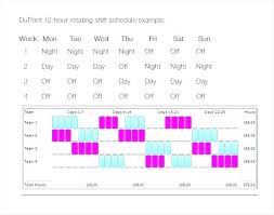 Rotating Shift Schedule Hour Calendar Template Free 8 Work Schedules