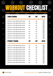 total body gym cleaning checklist template