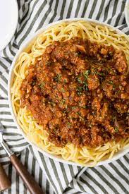 spaghetti with simple meat sauce with
