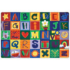 alphabet blocks carpet with 35 colorful