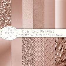 Rose Gold Digital Paper Pack With Rose