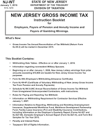 New Jersey Gross Income Tax Instruction Booklet Pdf Free
