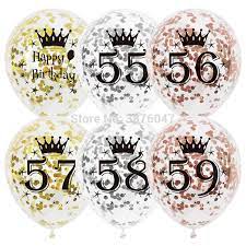 L'anniversario di matrimonio è una tappa importante: 6 Pz Lotto Numero 55 56 57 58 59 Palloncini Di Compleanno In Oro Rosa Argento 55th 56th 58th Decorazioni Del Partito Felice Anniversario Palloncino Ballons Accessories Aliexpress