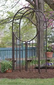 Garden Arch With Gate In Brushed Bronze