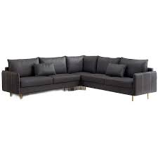Faux Leather Modern Section Sofa