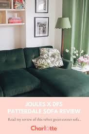 green velvet patterdale corner sofa
