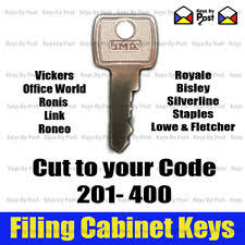 filing cabinet keys cut to code number
