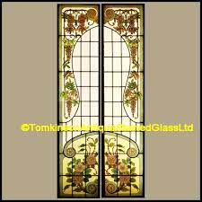 Pair Antique French Stained Glass