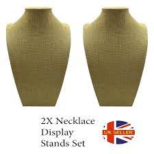 2x new wooden necklace display bust