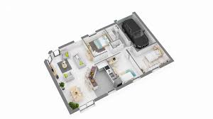 plan de maison 3 chambres modèle