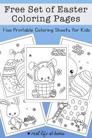 My kids love some good coloring pages, so these cute easter pictures to print are great for us! Free Easter Coloring Pages Printable Set With Bunnies Chicks And Eggs