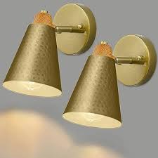 Gold Wall Sconces Set Of Two Hardwired