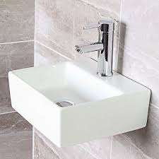 Basin Sink Modern Square Ceramic Small