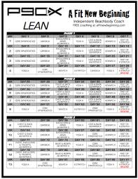 P90x Lean Calendar Schedule Printable This P90x Lean