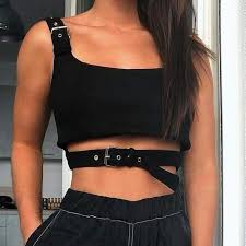 Shania Buckle Crop Top In 2019 Fashion Crop Top Outfits